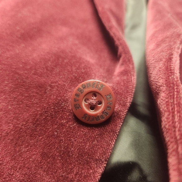 Dragonfly Vintage Burgundy 6 Pocket Velvet by Chinese Dragon Blazer Sz. L - Picture 6 of 9